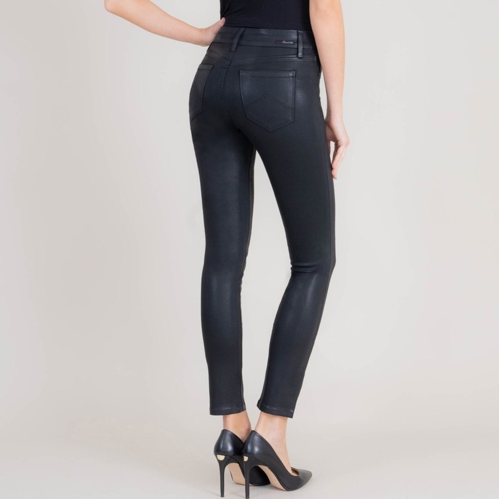NWT Liza Midrise Black Lux Coated Skinny​